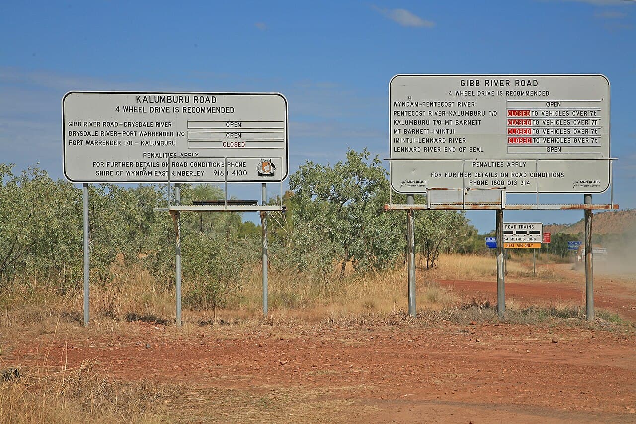 Gibb River Road in Western Australia — corrugations and crossings, not a first remote week