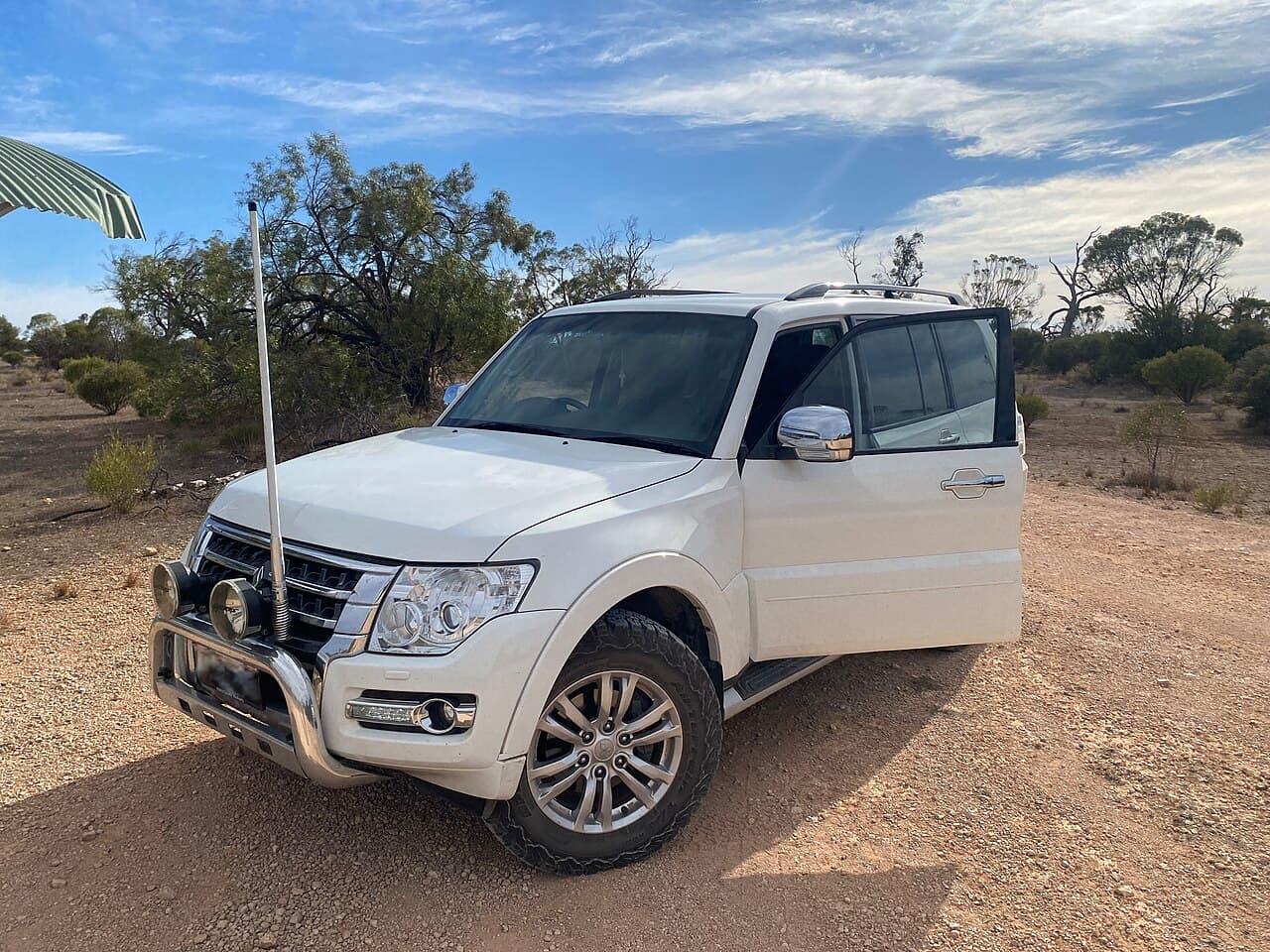 Mitsubishi Pajero NX touring wagon at Brookfield Conservation Park — a used family tourer, not a eulogy